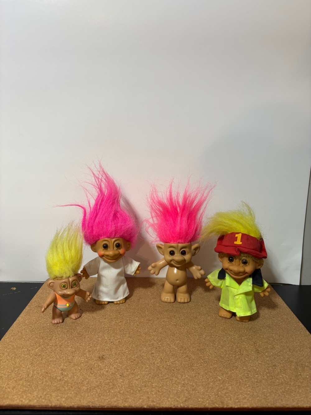 Classic Pink & Yellow Hair Troll Dolls Set - Kids Toys Vintage